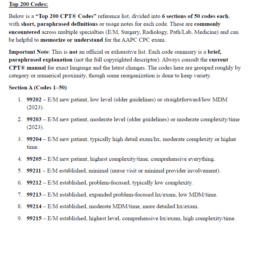 AAPC CPC Ultimate Exam Study Guide | 235 Pages of Detailed Notes, Mock Exams, Cheat Sheets, & More