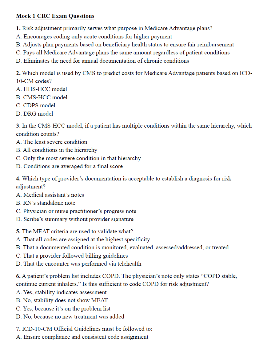 AAPC CRC Exam Ultimate Study Guide with Mock Exams, Definitions, & Cheat Sheet & More