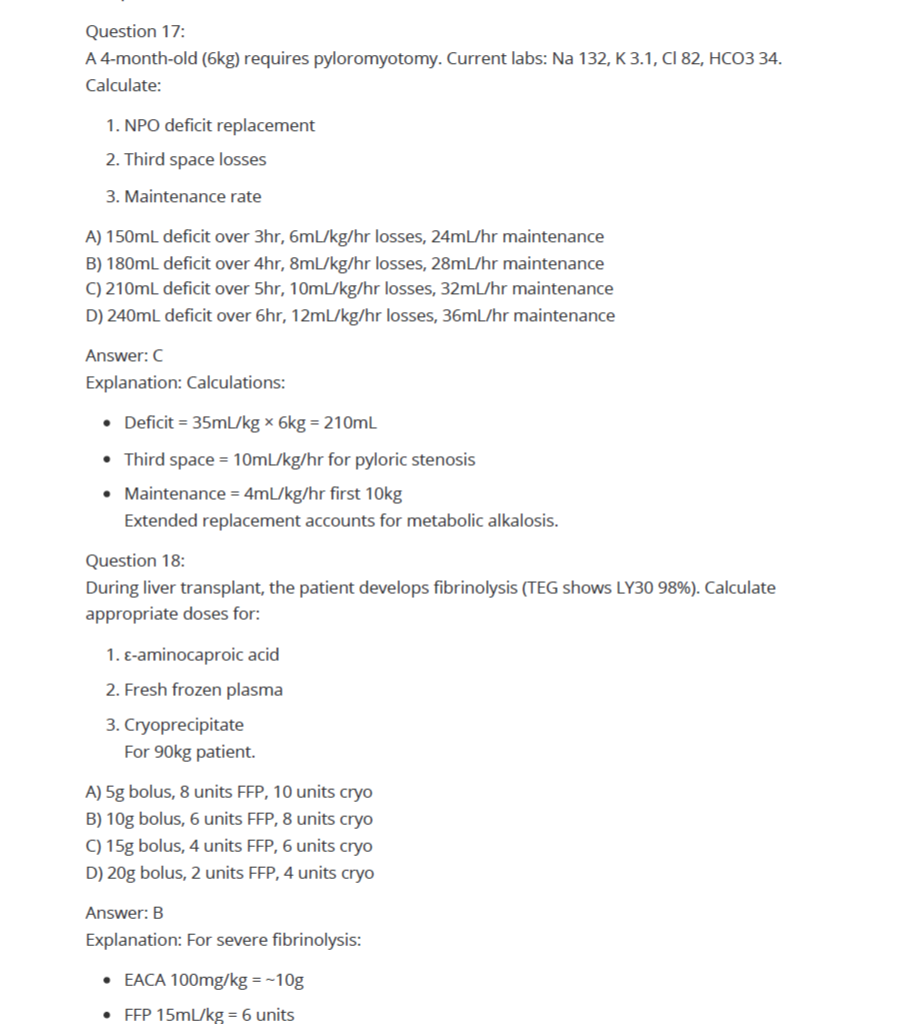 340 Questions for the CRNA 2024 Exam with Answers & Explanations