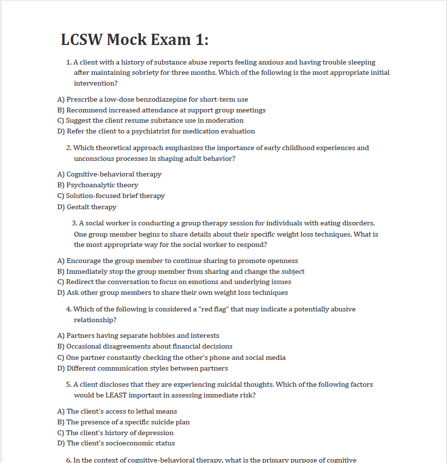 680 Essential Questions for the LCSW 2024 Exam with In-Depth Answers