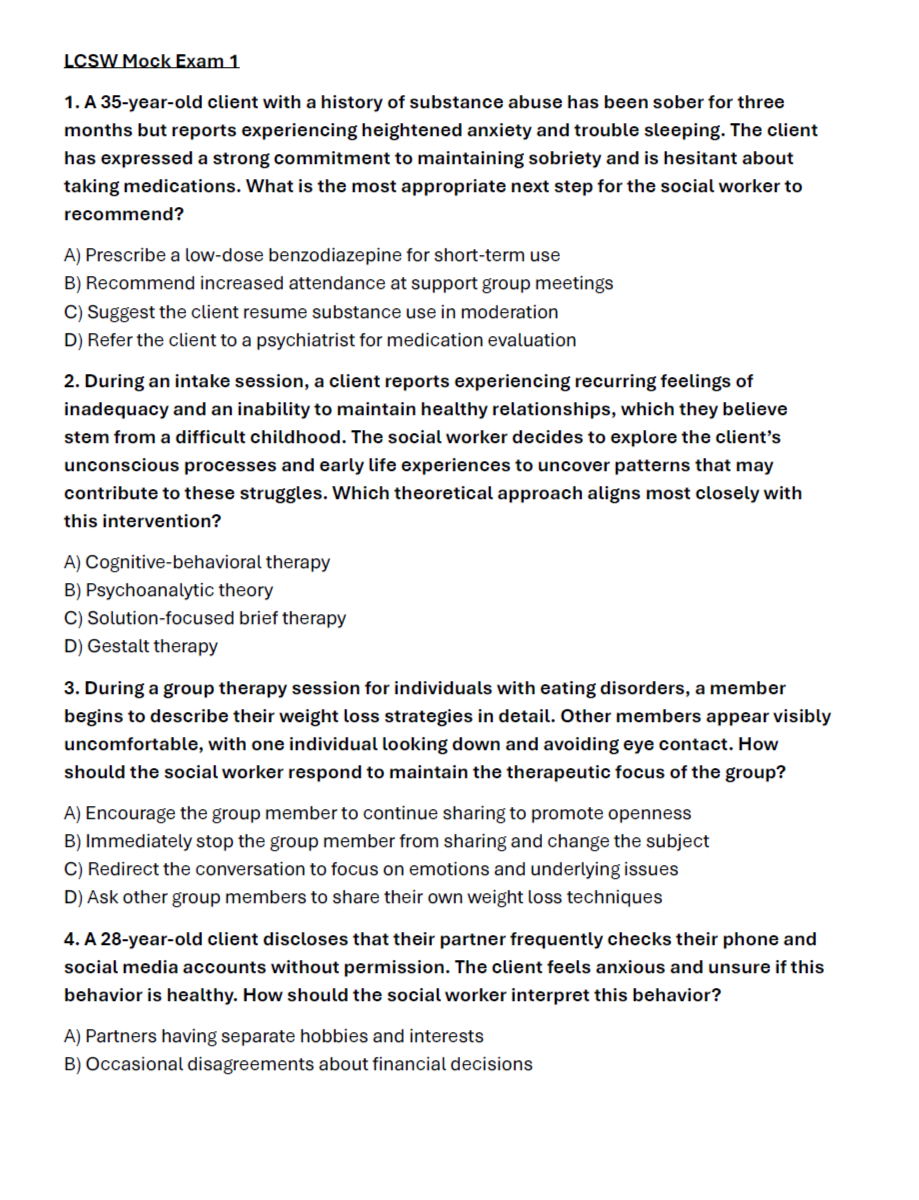 680 Essential Questions for the LCSW 2024 Exam with In-Depth Answers