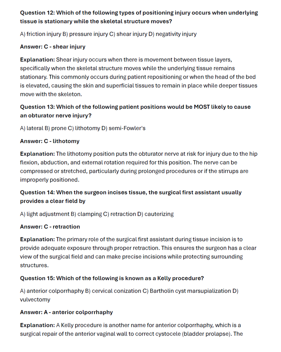 480 Questions for the NBSTSA 2024 Exam with Answers & Explanations