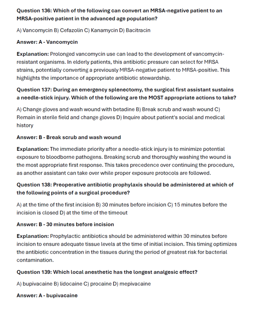 480 Questions for the NBSTSA 2024 Exam with Answers & Explanations