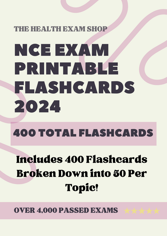 NCE Flashcards: 400 Printable Digital Flashcards for Exam Success