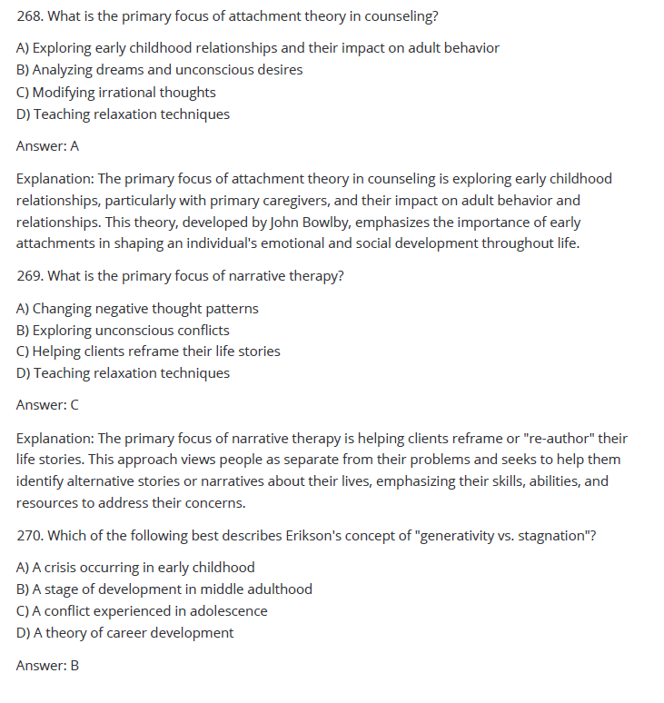 205 Questions for the NCE 2024 Exam with Answers & Explanations