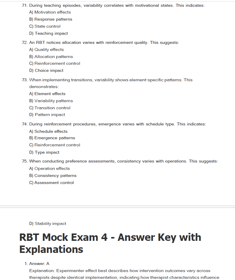 450 Questions for the RBT 2024 Exam with Answers & Explanation